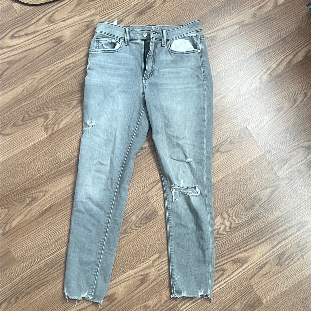Joe's Jeans Gray Ankle Cropped Distressed